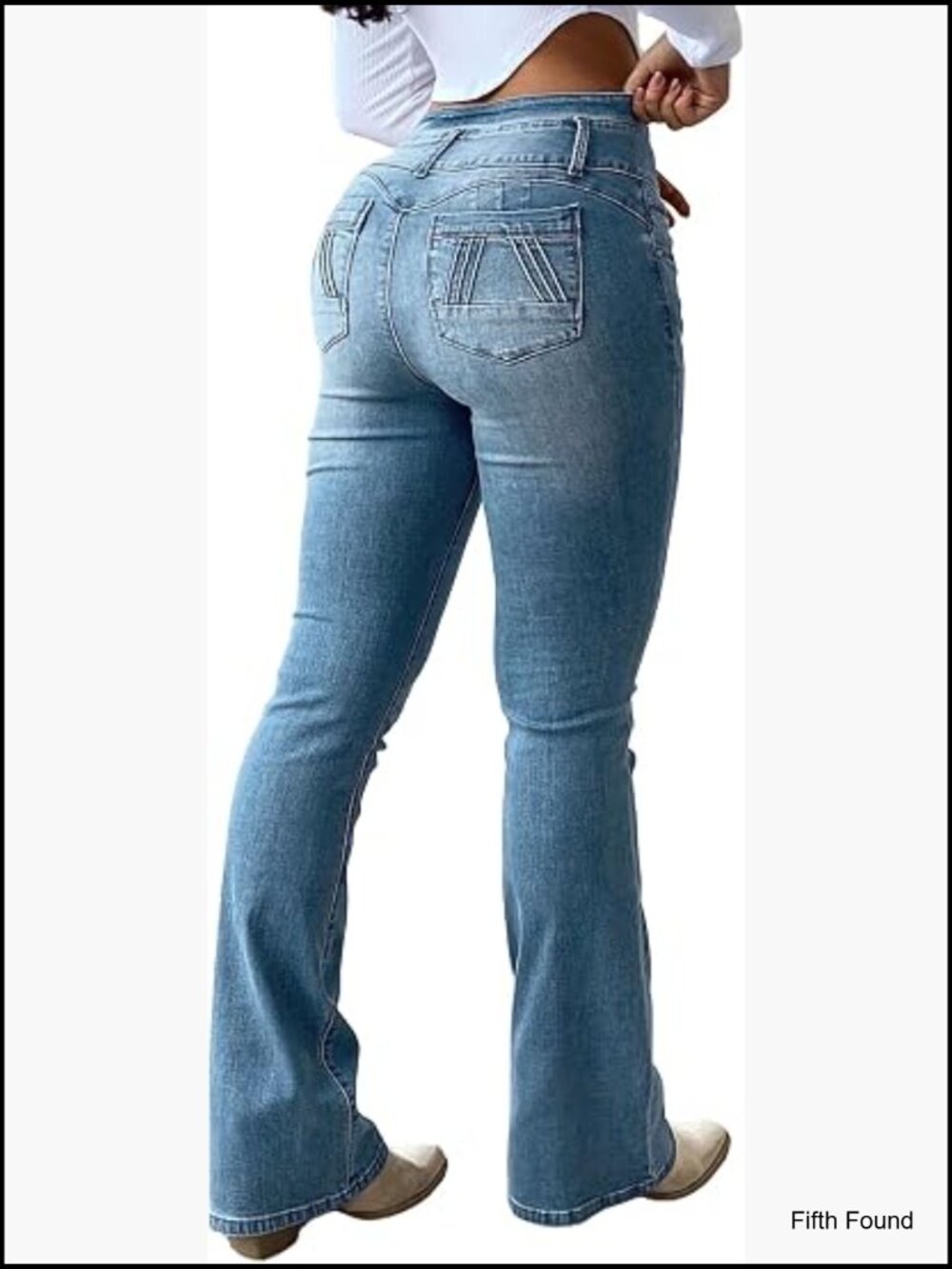High Waist Bootcut Jeans Tummy Control Flare Pants Butt Lifting 2XL
